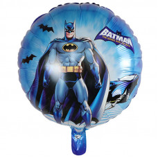Шар (18''/46 см) Круг, Бэтмен с машиной, на синем