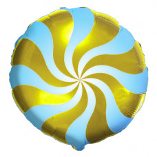 Шар (18''/46 см) Круг, Леденец, синий золото