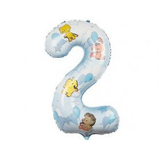 К ЦИФРА 2 40" Зверюшки с шарами мальчик