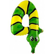 Шар с клапаном (16''/41 см) Цифра, 4 Змея