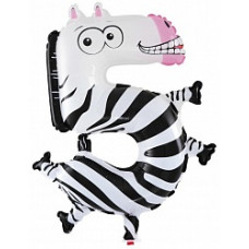 Шар с клапаном (16''/41 см) Цифра, 5 Зебра