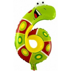 Шар с клапаном (16''/41 см) Цифра, 6 Гусеница