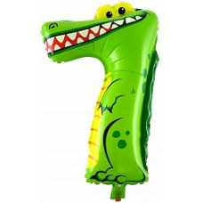 Шар с клапаном (16''/41 см) Цифра, 7 Крокодил