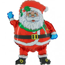 Шар (29''/74 см) Фигура, Дед Мороз в очках, Красный