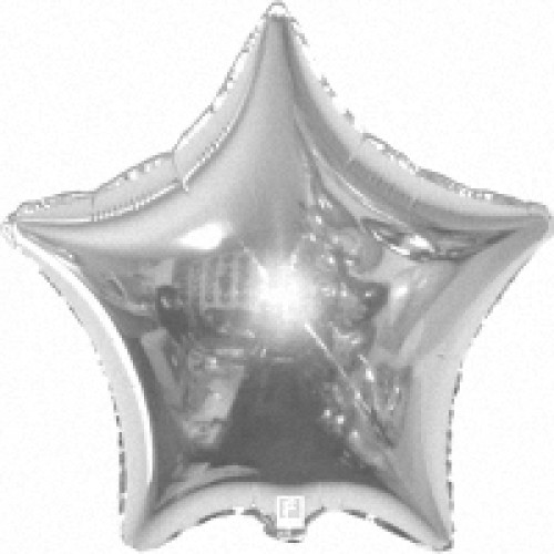 Шар (4"/10 см) Микро-звезда, Серебро