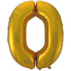 Шар (40"/102 см) Цифра, 0, Золото