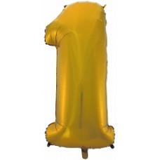 Шар (40"/102 см) Цифра, 1, Золото