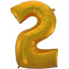 Шар (40"/102 см) Цифра, 2, Золото
