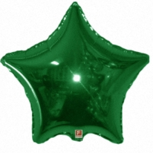 Шар (9"/23 см) Мини-звезда, Зеленый