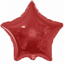 Шар (9"/23 см) Мини-звезда, Красный