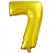 Шар с клапаном (16"/41 см) Цифра, 7, Золото