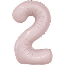 Шар (40''/102 см) Цифра, 2 Slim, Пыльная роза, 1 шт. в уп.