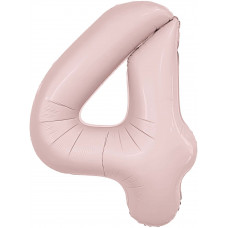 Шар (40''/102 см) Цифра, 4 Slim, Пыльная роза, 1 шт. в уп.