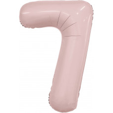 Шар (40''/102 см) Цифра, 7 Slim, Пыльная роза, 1 шт. в уп.