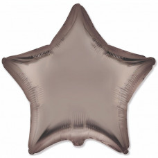 Шар (18''/46 см) Звезда, Грибной, Сатин, 1 шт.