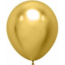 Шар (18''/46 см) Золото, хром, 10 шт.