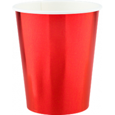Стаканы (250 мл) Красный, Металлик, 6 шт.