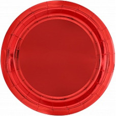 Тарелки (7''/18 см) Красный, Металлик, 6 шт.