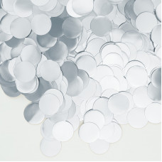 Конфетти фольга Круг, Серебро, Хром, 1 см, 50 г.