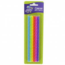 Свечи Коктейльные, Яркое ассорти, 0,26*17 см, 12 шт.