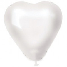 Сердце 10" Металлик Белое /Ит
