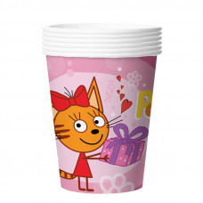 Стаканы Три Кота, 255мл, Розовый