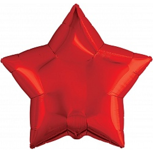 Шар (19''/48 см) Звезда, Красный, 1 шт.
