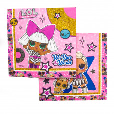 Салфетки, Кукла ЛОЛ (LOL), Стильный паттерн, Розовый, 33*33 см, 20 шт.