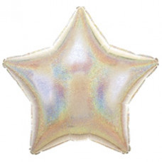 Шар (4''/10 см) Микро-звезда, Серебро, Голография