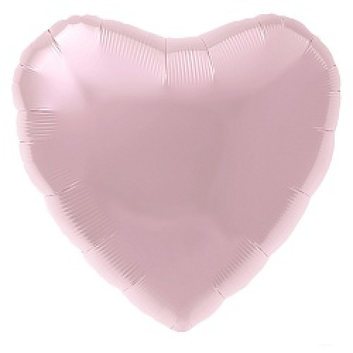 Шар (18''/46 см) Сердце, Нежно-розовый, 1 шт.