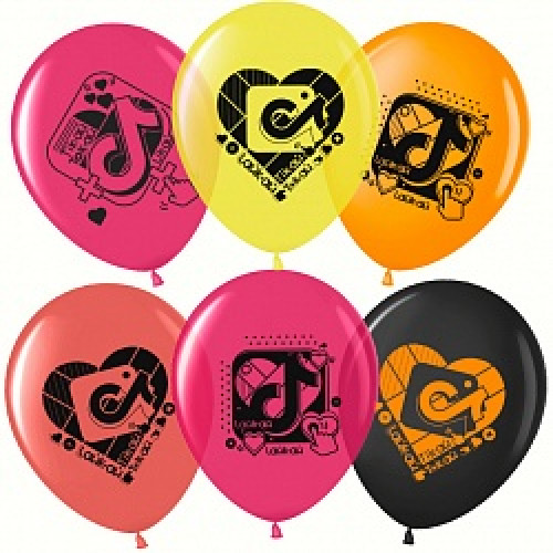 Воздушный шар (12''/30 см) Лайк Тайм, Будь в тренде, #LikeTime, Ассорти, кристалл, 2 ст, 50 шт.