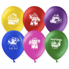 Шар (12''/30 см) Робокар Поли, Ассорти, пастель, 2 ст, 50 шт.