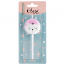 Свеча Фигура, Котенок Принцесса, 4,5*4,5 + 7 см, 1 шт. с держат.