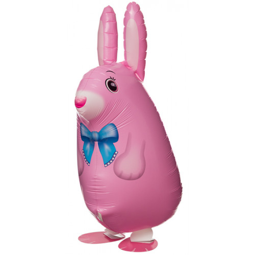 Воздушный шар (25''/64 см) Ходячая Фигура, Кролик, Розовый, 1 шт.