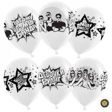 Воздушный шар (12''/30 см) Банда, Белый, пастель, 4 ст, 100 шт.