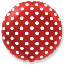 Шар (18''/46 см) Круг, Точки, Красный