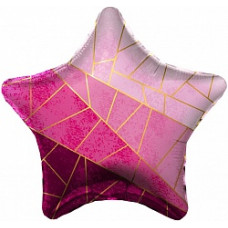 Шар (19''/48 см) Звезда, Диагонали, Фуше, 1 шт.