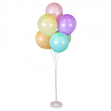 Стойка для шаров Фонтан, 7 насадок, 1 м, Белый/Прозрачный, 1 шт.