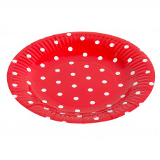 Тарелка Красные точки, 7дюйм, 6шт