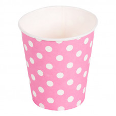 Стаканчики "Розовые точки" 180мл, 6шт.