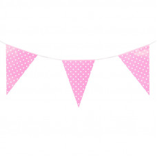 Гирлянда флажки, Розовые точки 2,8м