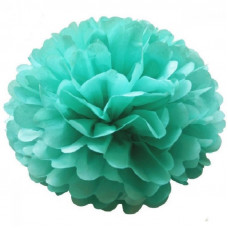 Бумажный помпон Бирюзовый (14''/36 см)