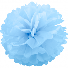 Бумажный помпон Светло-голубой (14''/36 см)