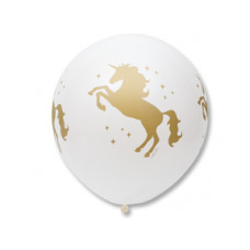 Шелкография пастель 24" Единорог белый