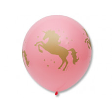 Шелкография пастель 24" Единорог розовый