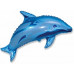 ШАР (24''/61 СМ) Фигура, Дельфин фигурный, синий
