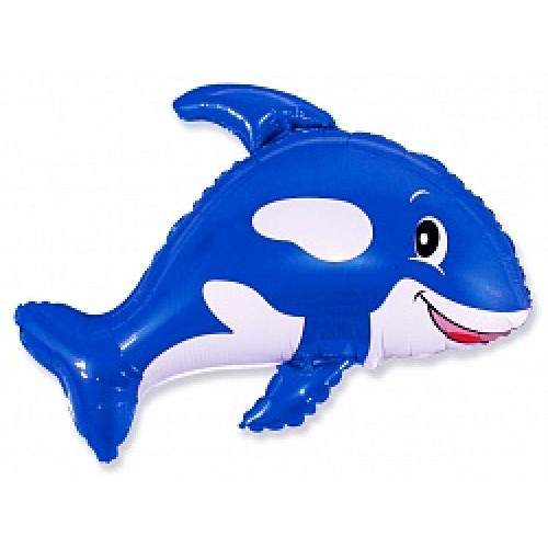 Шар (34''/86 см) Фигура, Веселый кит, Синий