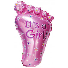 Шар с клапаном (16''/41 см) Мини-фигура, Ступня малышки, Розовый