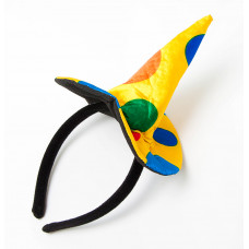 Ободок Желтая шляпка в горох, конус