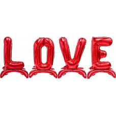 Набор шаров-букв (32''/81 см) LOVE, на подставке, Красный, 1 упак. в упак.
